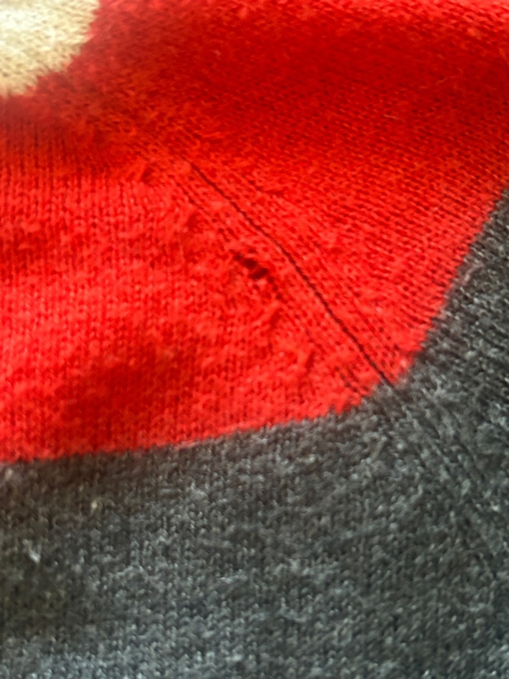 Garage Red and Gray Striped Crewneck Sweater - Picture 3 of 5
